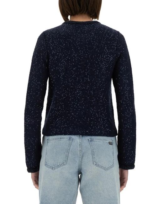 MICHAEL Michael Kors Blue Metallic Knit Jacket