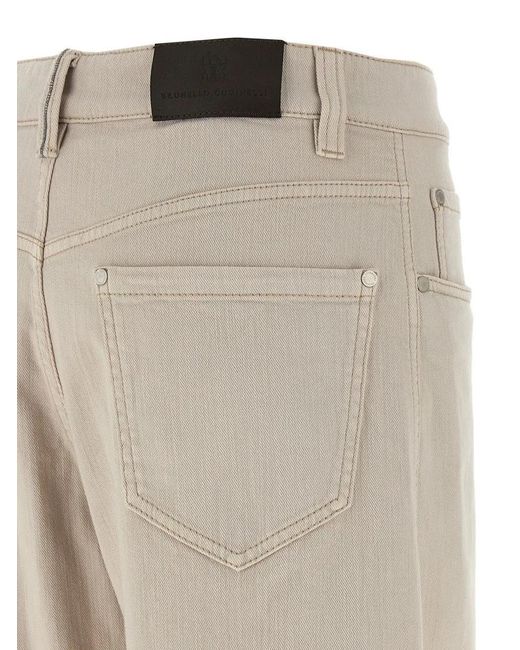 Brunello Cucinelli Natural Loose Barrel' Jeans