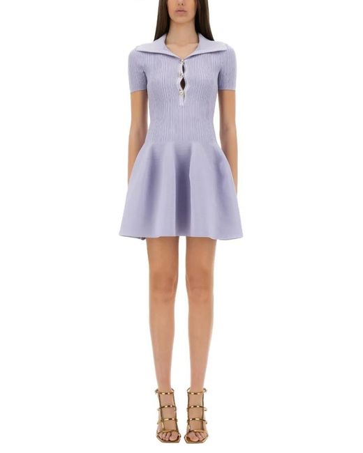 Self-Portrait Blue Knitted Mini Dress