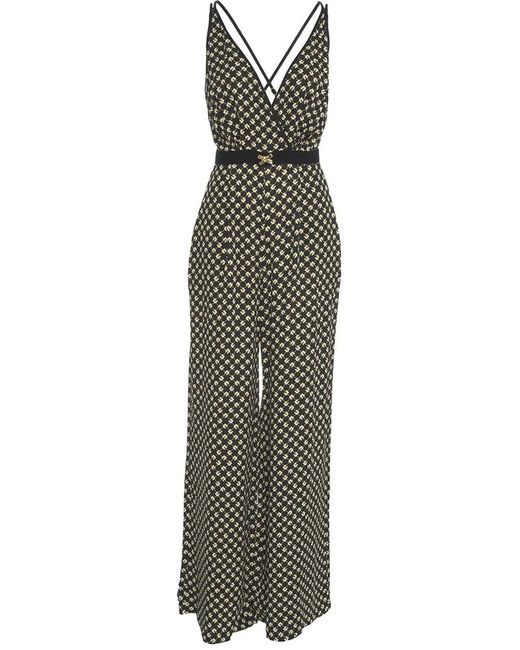 Elisabetta Franchi Black Jumpsuit With Monogram