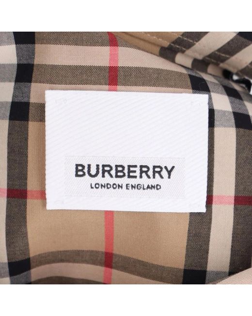 Burberry Short-Sleeved Checked Shirt With Classic Collar An in Natural für Herren