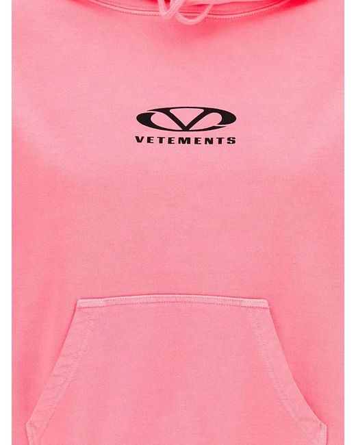 Vetements Pink 'Oval Logo' Hoodie