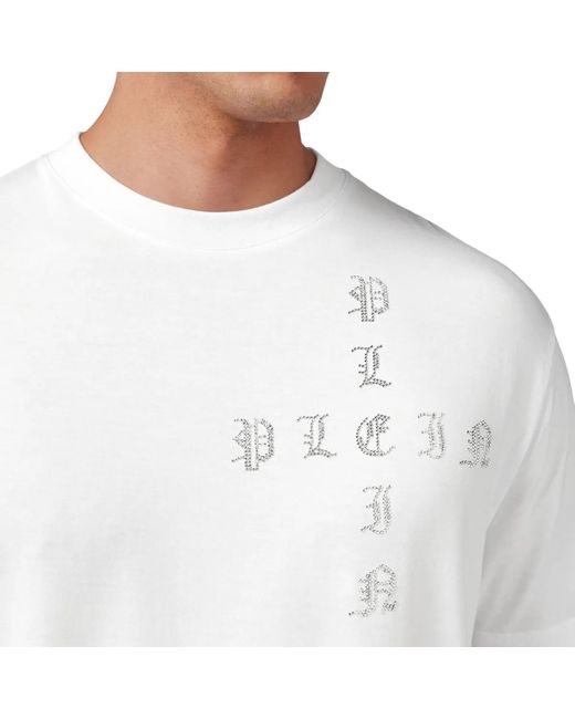 Philipp Plein T-Shirt Gothic Plein Mit Schmucksteinen in White für Herren
