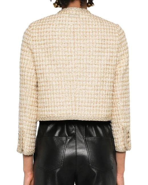 Miu Miu Natural Check Lame Jacket