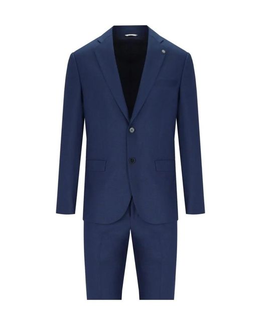 Manuel Ritz Partially Lined Bright Drop 8 Suit in Blue für Herren