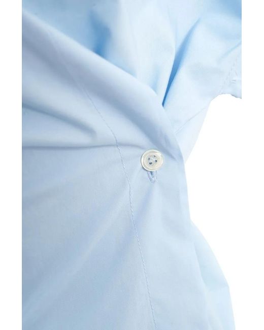 Roberto Collina Blue Asymmetrical Blouse
