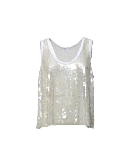 Aspesi Gray Mesh And Sequin Top