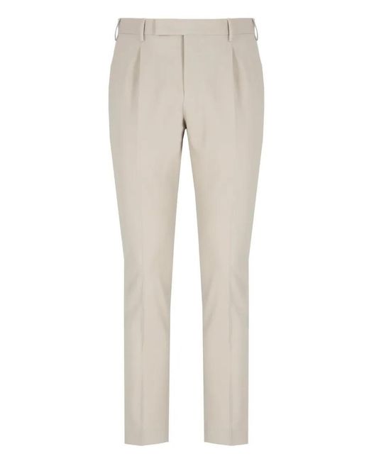 PT Torino Cotton Trousers With Belt Loops in Gray für Herren