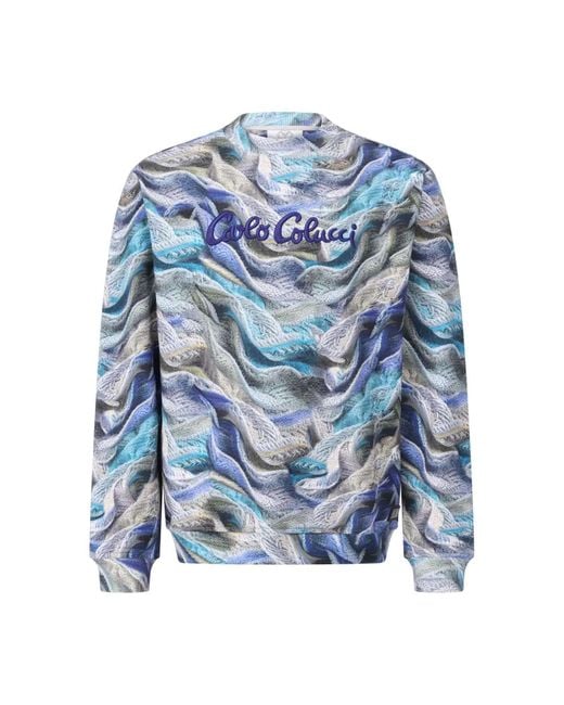 carlo colucci Sweatshirt Mit Print in Blue für Herren