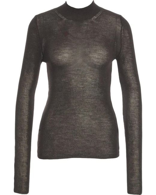 Grifoni Gray Mock Neck Sweater