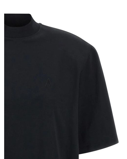 The Attico Black Maxi Shoulder Strap T-Shirt