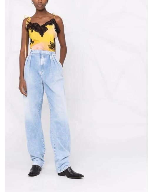 DSquared² Blue High-Waisted Boxy Jeans