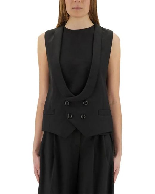 Moschino Black Virgin Wool Vest