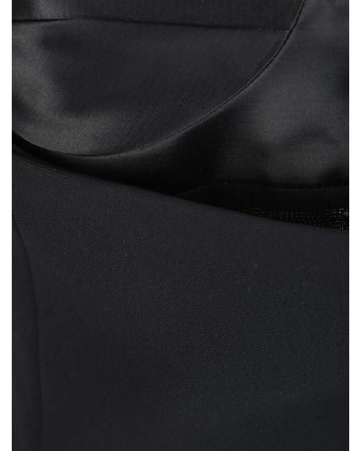 Khaite Black Sleeveless Top With Glossy Satin Bustier Lining