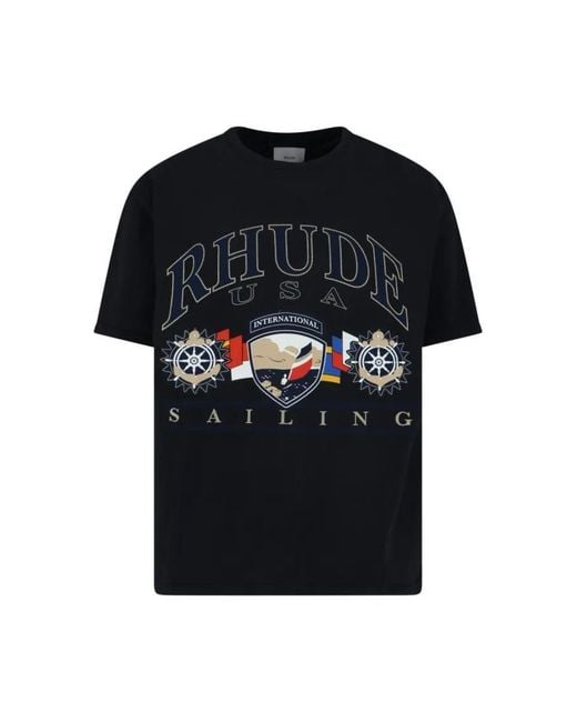 Rhude Classic T-Shirt With Crew Neckline And Short in Black für Herren