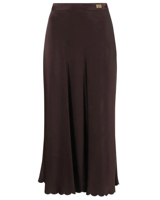 Elisabetta Franchi Brown Satin Skirt