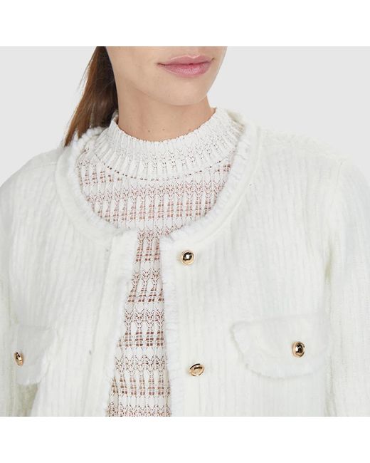 MARC AUREL White Strickjacke