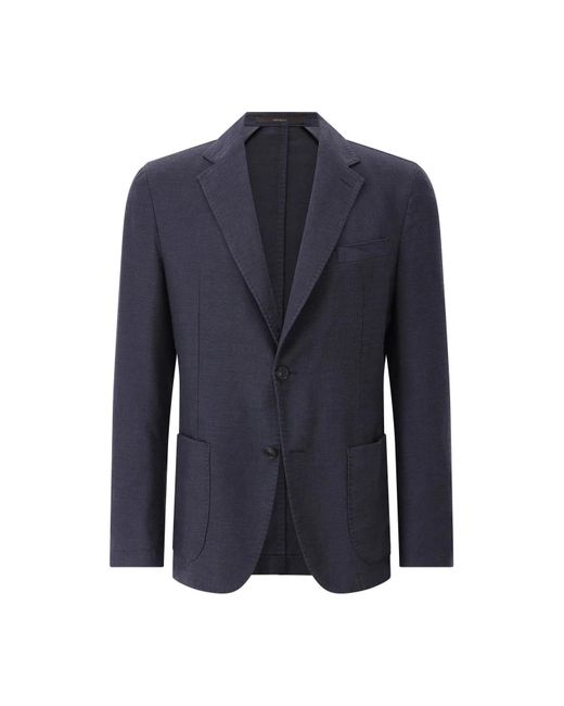 Windsor. Blue Slim-Fit Sakko Giro Aus Leinenmix