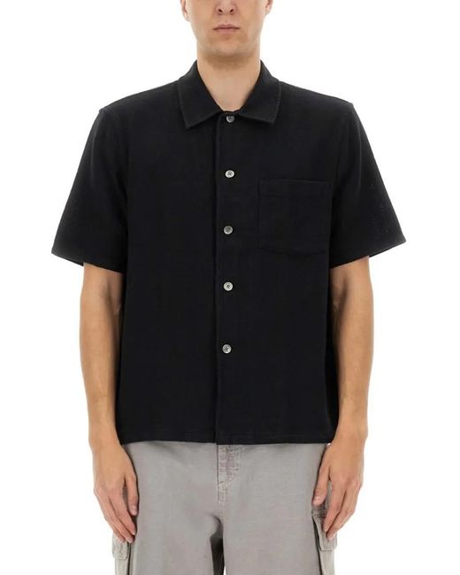 Our Legacy Short-Sleeved Box Shirt With Classic Collar in Black für Herren