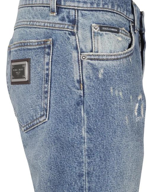Dolce & Gabbana Distressed Jeans With Vintage Faded Wash in Blue für Herren