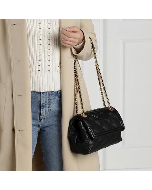 tory burch soft fleming small black