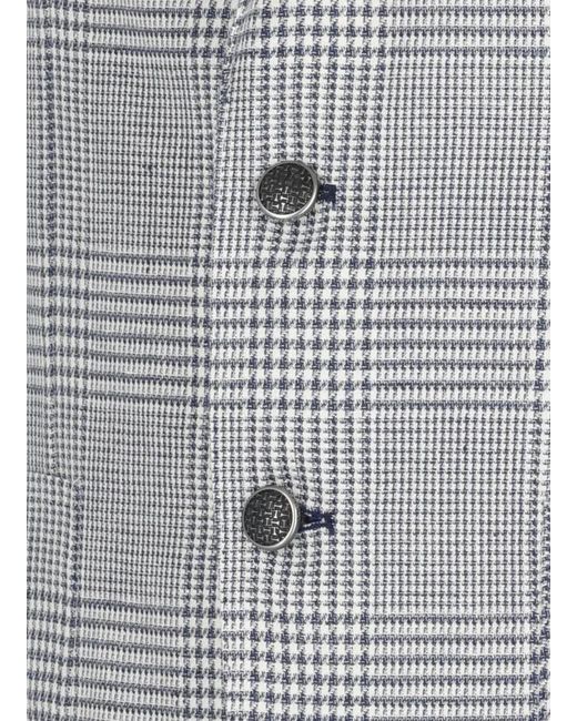 Tagliatore Linen And Cotton Jacket in Gray für Herren