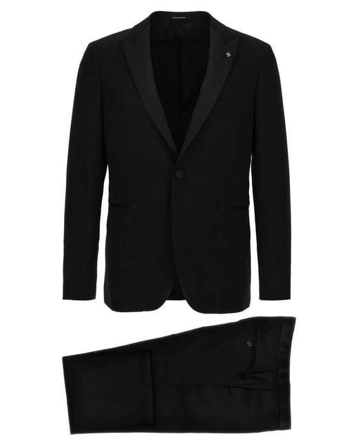 Tagliatore Super 110's Wool Tuxedo Dress in Black für Herren