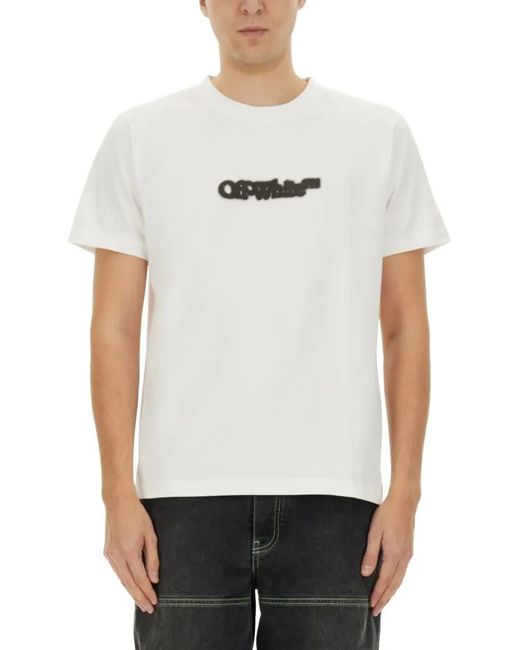Off-White c/o Virgil Abloh Iconic Logo T-Shirt With Graphic Detailing in White für Herren