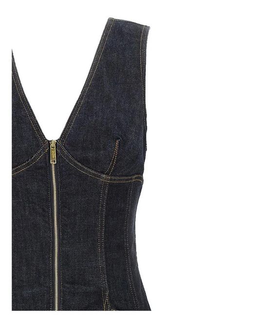 Self-Portrait Blue Denim Midi' Dress