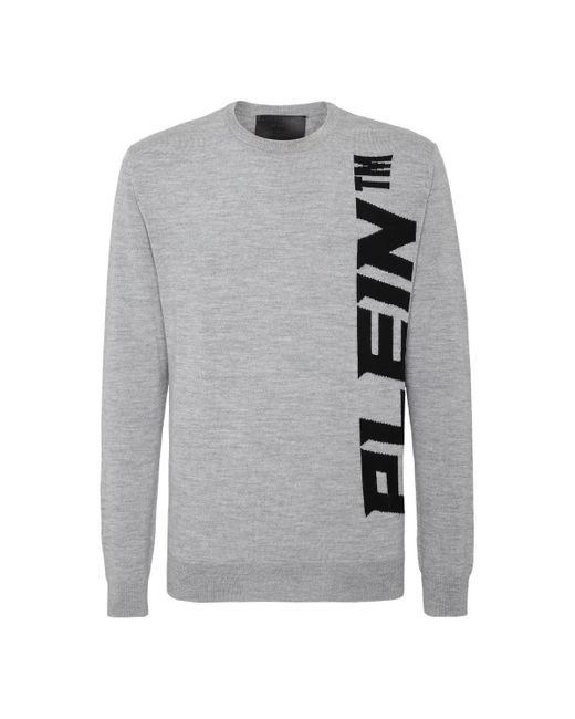 Philipp Plein Rundhalspullover in Gray für Herren