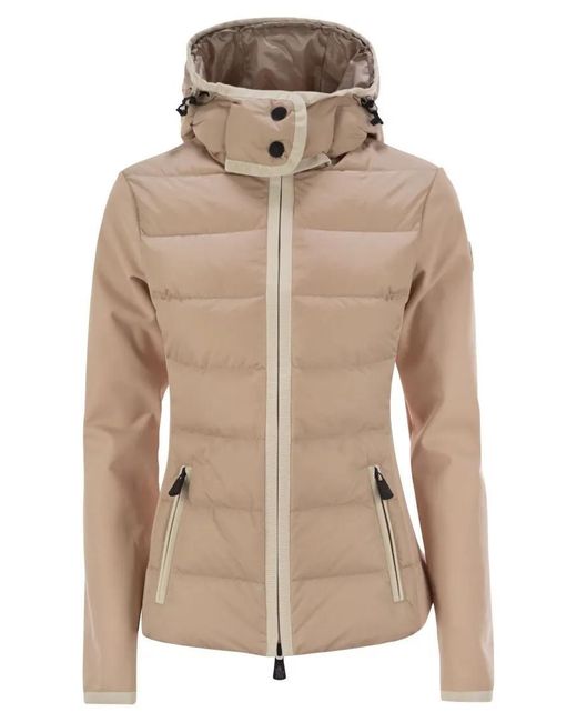 Moncler Natural Padded Sweatshirt With Hood And Zip