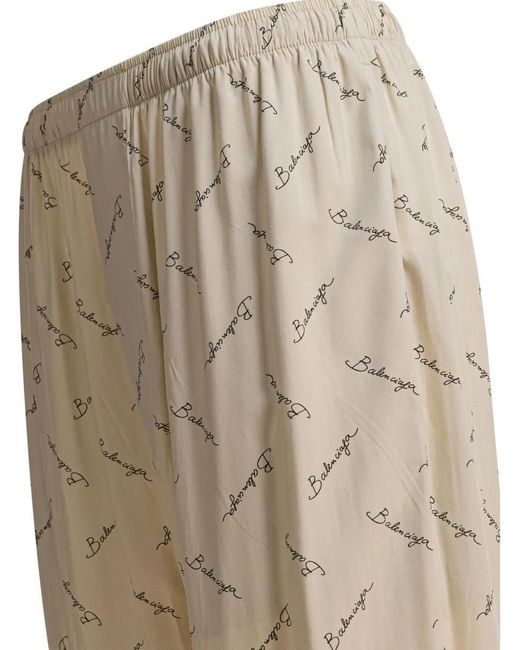 Balenciaga Natural Relaxed Fit Trousers With Subtle All-Over Print