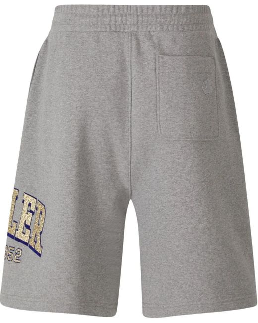 Moncler Shiny Logo Bermuda Shorts in Gray für Herren