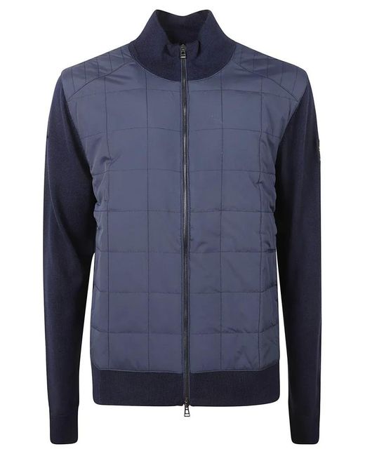Belstaff Quilted Wool Front Jacket With Smooth Wool Back in Blue für Herren