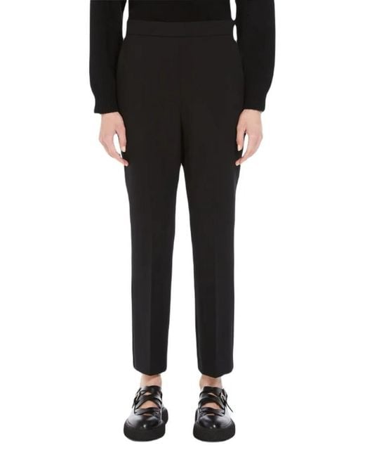 Max Mara Black Slim Fit Cropped Trousers