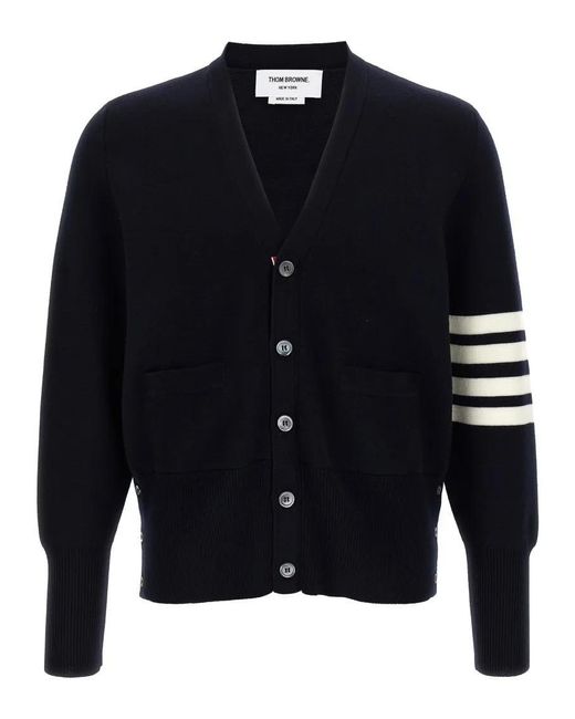 Thom Browne 4-Bar' Wool Cardigan in Blue für Herren