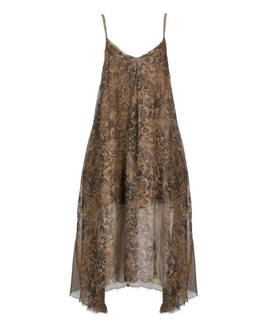 SANCTAMUERTE Natural Viscose And Silk Dress