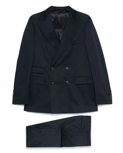 Doppiaa Tailored Double-Breasted Blazer With Str in Blue für Herren