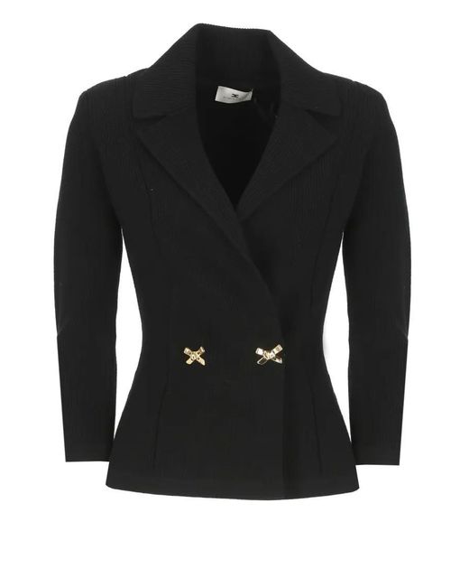 Elisabetta Franchi Black Viscose Blazer