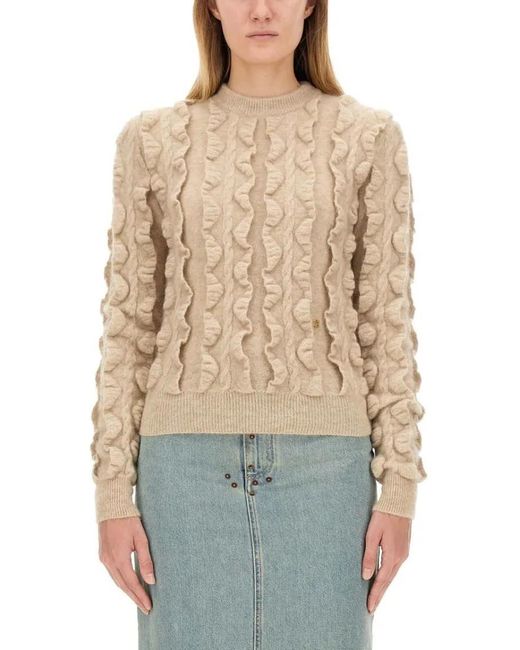 Moschino Natural Textured Wool Blend Sweater