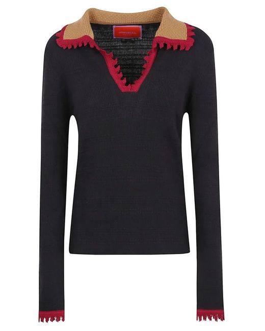 LaDoubleJ Blue Cotton-Cashmere Blend Top