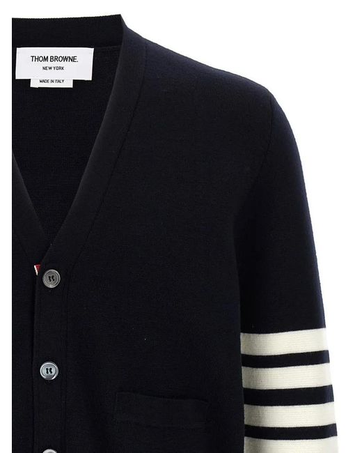 Thom Browne 4-Bar' Wool Cardigan in Blue für Herren