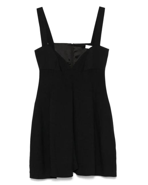 Carven Black Sweetheart Neckline Top With Concealed Zip