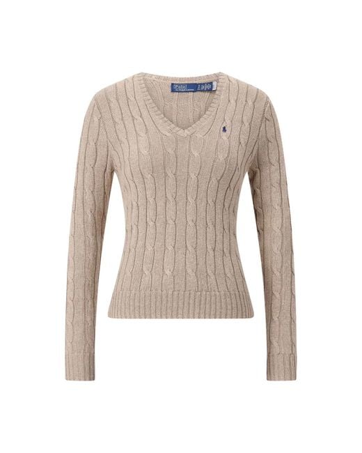 Polo Ralph Lauren Natural Pullover Aus Zopfstrick