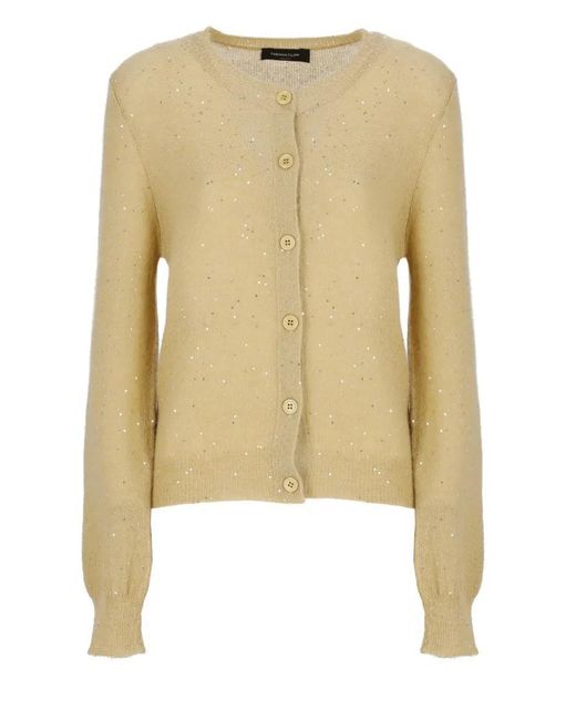 Fabiana Filippi Natural Cardigan With All-Over Sequin Detail