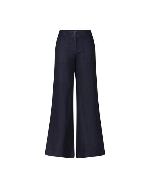 Hannes Roether Blue Weite Hose Aus Leinen