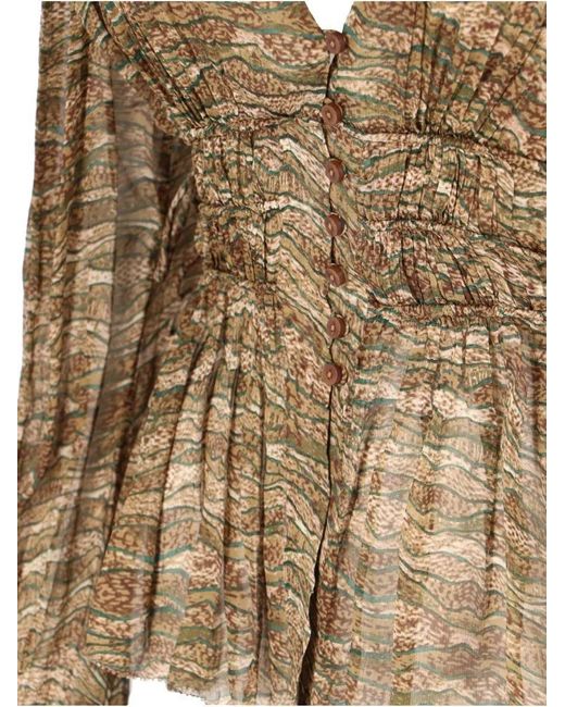 Isabel Marant Natural "Advika" Draped Blouse –