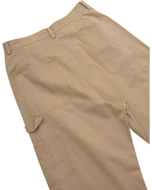 TONYWACK Pantalone Work Wide Leg Washed Cotton in Natural für Herren