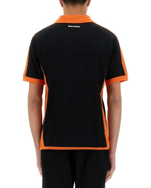 Wales Bonner Contrasting Collar Polo Shirt in Black für Herren
