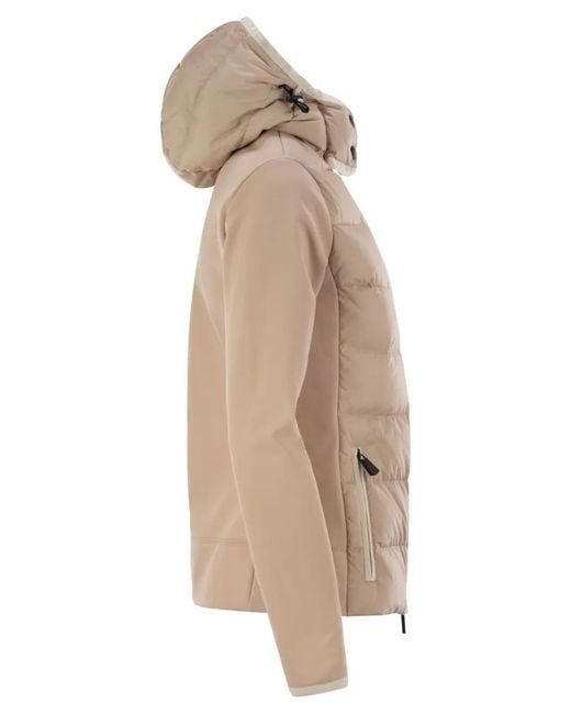 Moncler Natural Padded Sweatshirt With Hood And Zip